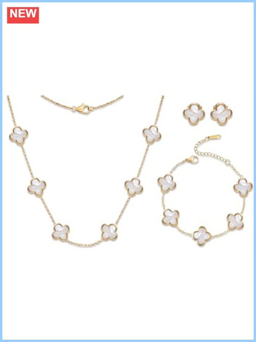 18K Gold Plated Four Leaf Clover Choker Necklace Clover Jewelry Gift